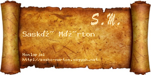 Saskó Márton névjegykártya