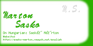 marton sasko business card